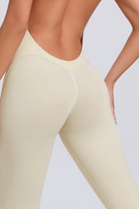 Women Short Sleeve Backless Tight One-Piece Quick Dry Hip Lifting Sports Fitness Yoga Bodysuit