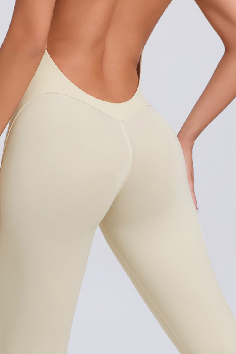 Women Short Sleeve Backless Tight One-Piece Quick Dry Hip Lifting Sports Fitness Yoga Bodysuit