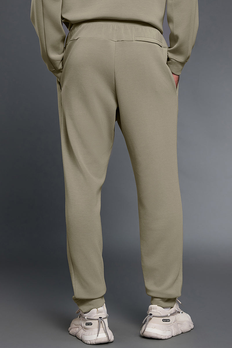 Men Air Layer Loose Straight Leg Sweatpants with Drawstring Cuffs