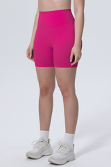 Women's Athletic High-Waisted Solid Yoga Shorts