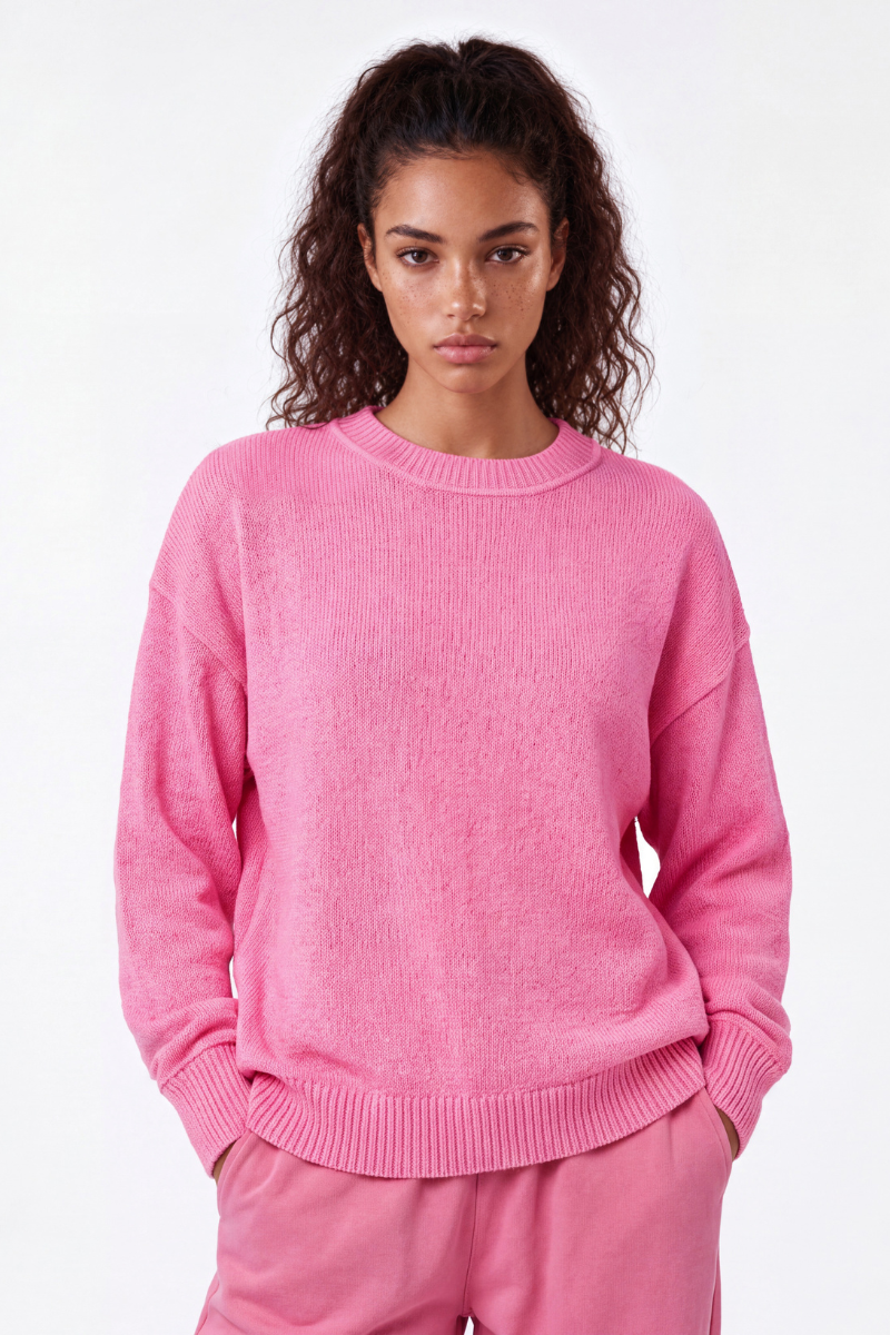 Women's Solid Back Crisscross Cutout Loose Knit Sweater