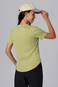 Solid Color Crewneck Breathable Sports T-Shirt