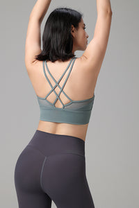 Women Mesh Cross Back Sport Bra