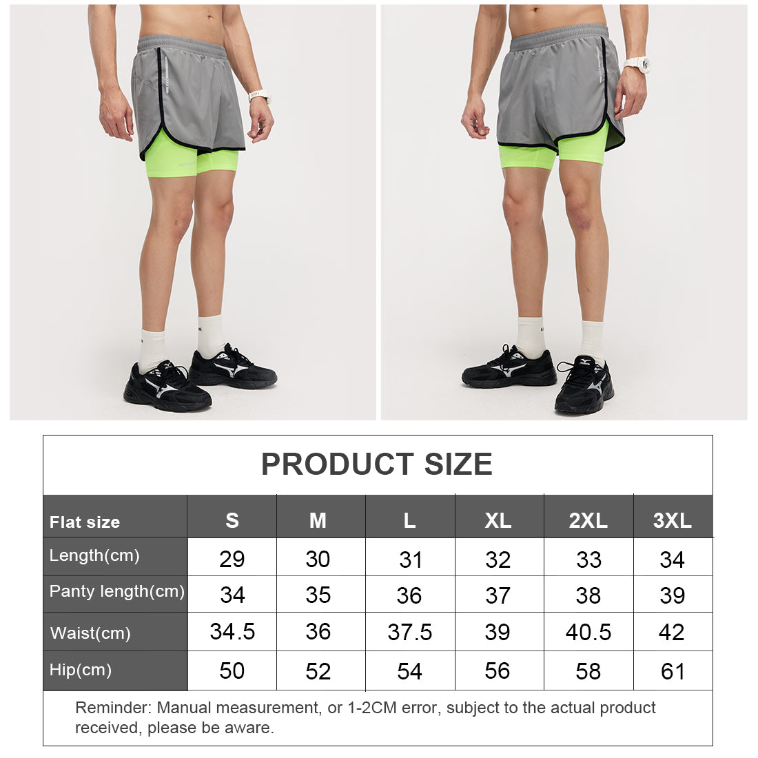 Men'S Fake Two Piece Sport Shorts