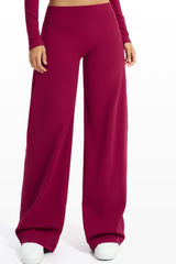 Women's High Waist V-Seam Butt Lifting Draped Wide Leg Pants