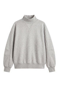 Women's Fall Solid Fleece Loose Mock Neck Sweatshirt