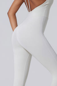 Women V-Back Sculpting Butt-Lifting Naked-Feel Yoga Running Fitness Bodysuit