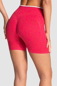 Women's Seamless Contrast Leopard Print Sports Yoga Shorts