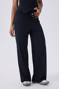 Women High-Waist Relaxed-Fit Drawstring Yoga Lounge Pants