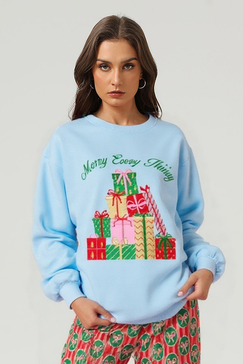Women's Gift Box Embroidered Pullover Sweatshirt