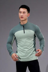 Men Quick-Dry Dragon-Scale Training Long Sleeve Top