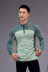 Men Quick-Dry Dragon-Scale Training Long Sleeve Top