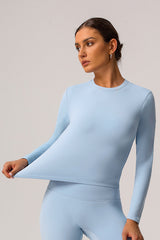 Women Light Fleece Sports Casual Long-Sleeved T-Shirt