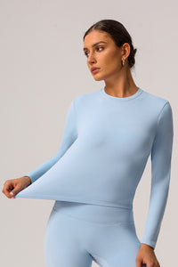 Women Light Fleece Sports Casual Long-Sleeved T-Shirt