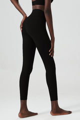 Solid high-waisted sports leggings