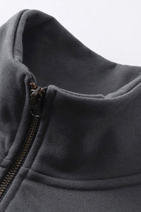 Men/Women Loop-Knit Stand Collar Zip-Up Hoodie