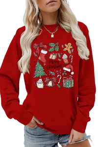 Women's Fall Merry Christmas Graphic Pullover