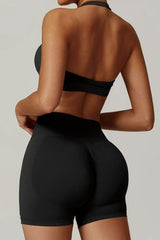women's   high waisted Hanging sports bra& Leggings suits