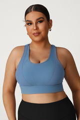 Plus Size Women's Cut-Out Crisscross Back Sports Bra