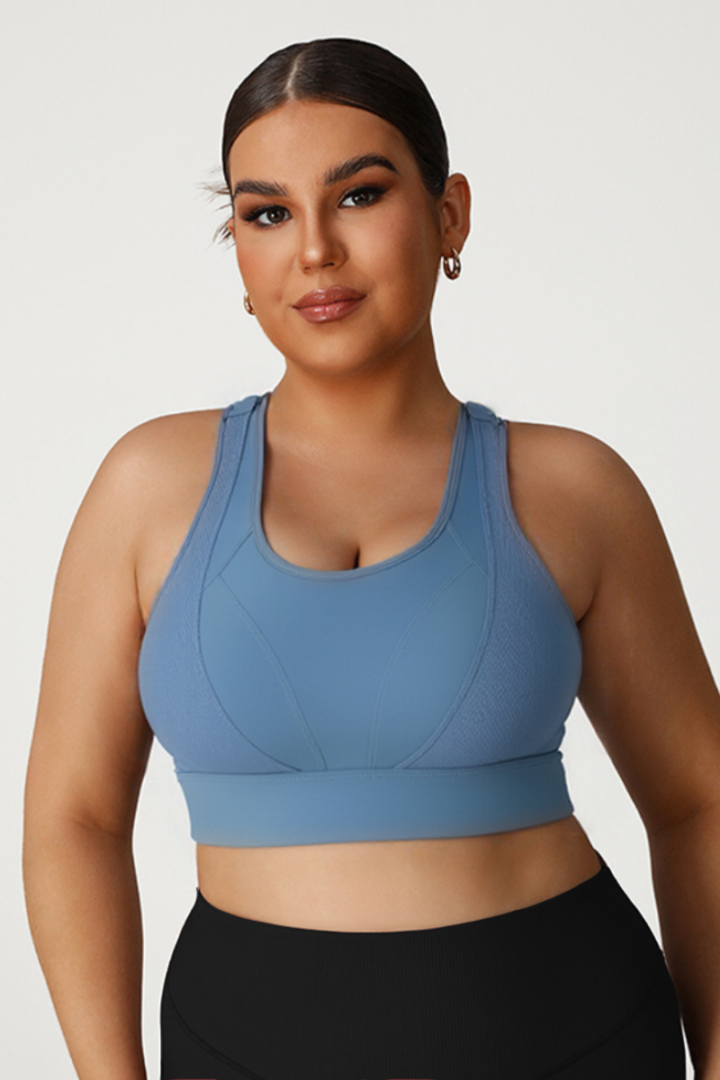 Plus Size Women's Cut-Out Crisscross Back Sports Bra