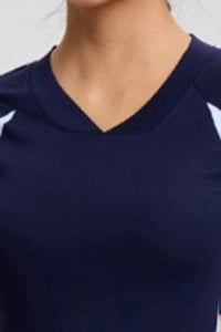 Women Sporty V-Neck Tennis Dress with Mesh Ventilation