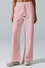 Women's Fleece-Lined Drawstring Straight-Leg Casual Pants