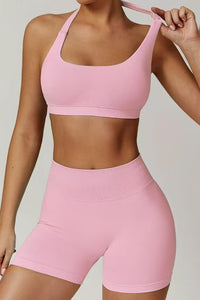 women's   high waisted Hanging sports bra& Leggings suits