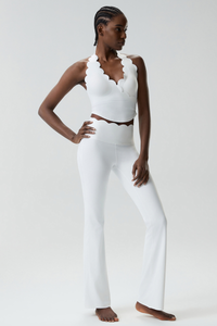 Women's Petal Yoga Athletic Set:Halter Tank Top & Flarepants