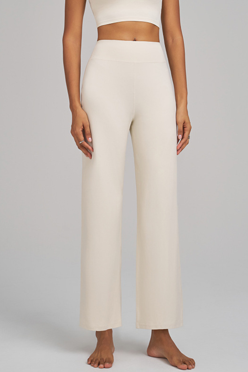 High-elastic, relaxed, wide-leg pants