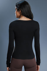 Women Modal Yoga Off Shoulder Long Sleeve Workout Top