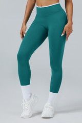 Women's Color Contrast Trim Seamless High Waist Yoga Leggings