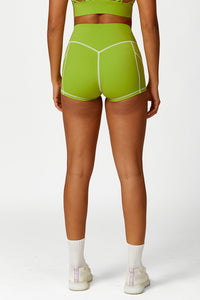 Women'S Color Clash Yoga Sports Shorts