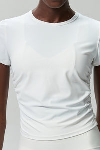 Women Plus-Size Honeycomb Waist Quick-Dry Slim-Fit Summer Yoga Training Top
