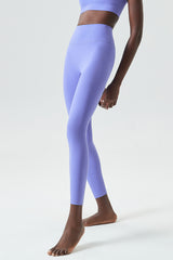 Solid high-waisted sports leggings