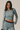 Women Striped Crew Neck Contrast Long Sleeve Cropped Top