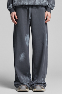 Distressed, worn-out straight-leg pants