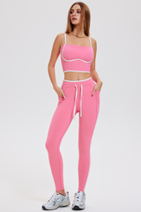 High-waist, rear-hugging exercise outfit for women