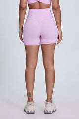 Women'S Stretch High-Waisted Peach Hip Yoga Shorts