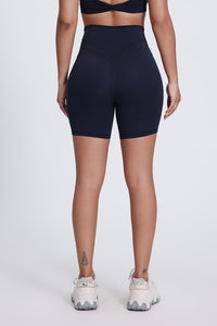 Women'S Stretch High-Waisted Peach Hip Yoga Shorts