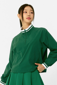 Women's Fall Color Block Tennis Sport Quarter Zip Sweatshirt