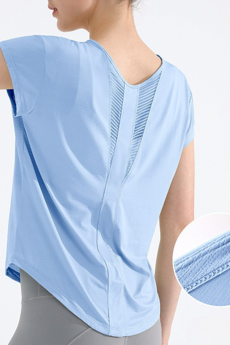 Women's Summer Cooling Quick-Dry Mesh Panel Sports T-shirt