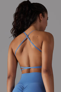 Women Halter Cross Back Sports Bra