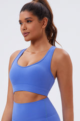 Women Eco-Friendly Recycled Fabrics Cross Back Slimming With Padded Yoga Sports Bra