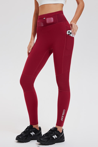 High-waist, cinching-in, integrated-pocket long pants