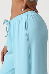 Women Wide Leg Low Rise Pocket Yoga Pants