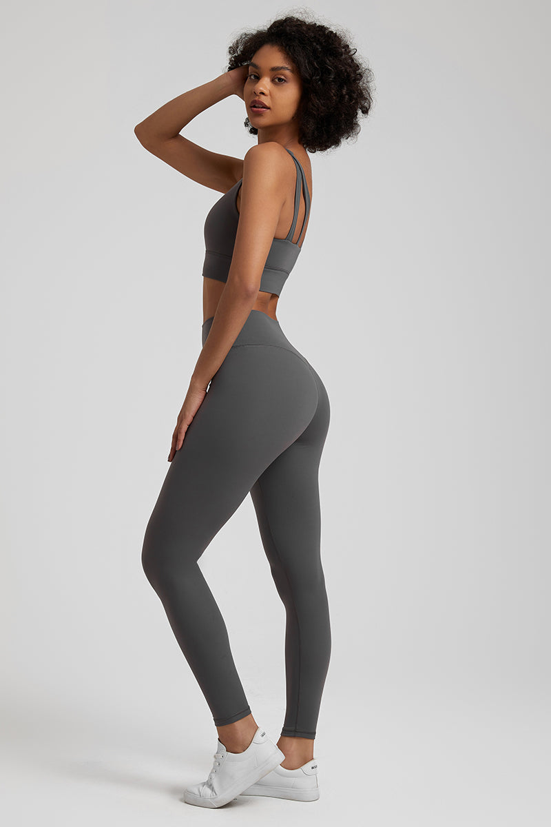 Double Strap Bra + 2-Piece Sports Leggings Set