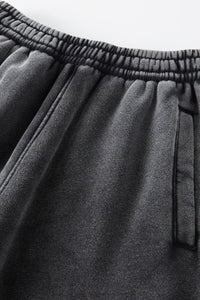 Men/Women Retro Wax-Dye Fleece-Lined Jogger Pants