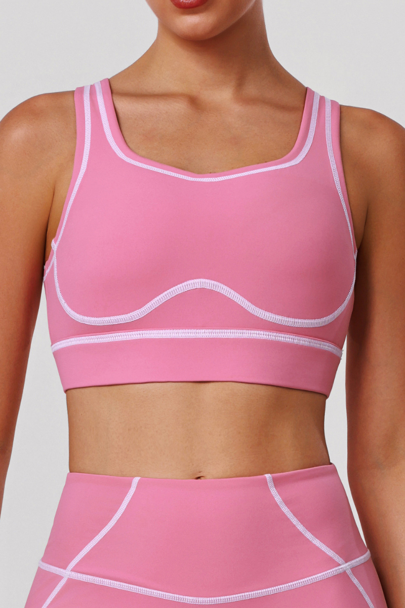 Women's Color-Blocked Open-Back Shaping Sports Bra