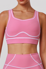 Women's Color-Blocked Open-Back Shaping Sports Bra