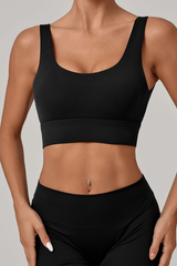 Women's U-neck Wide Straps Backless Sports Yoga Bra